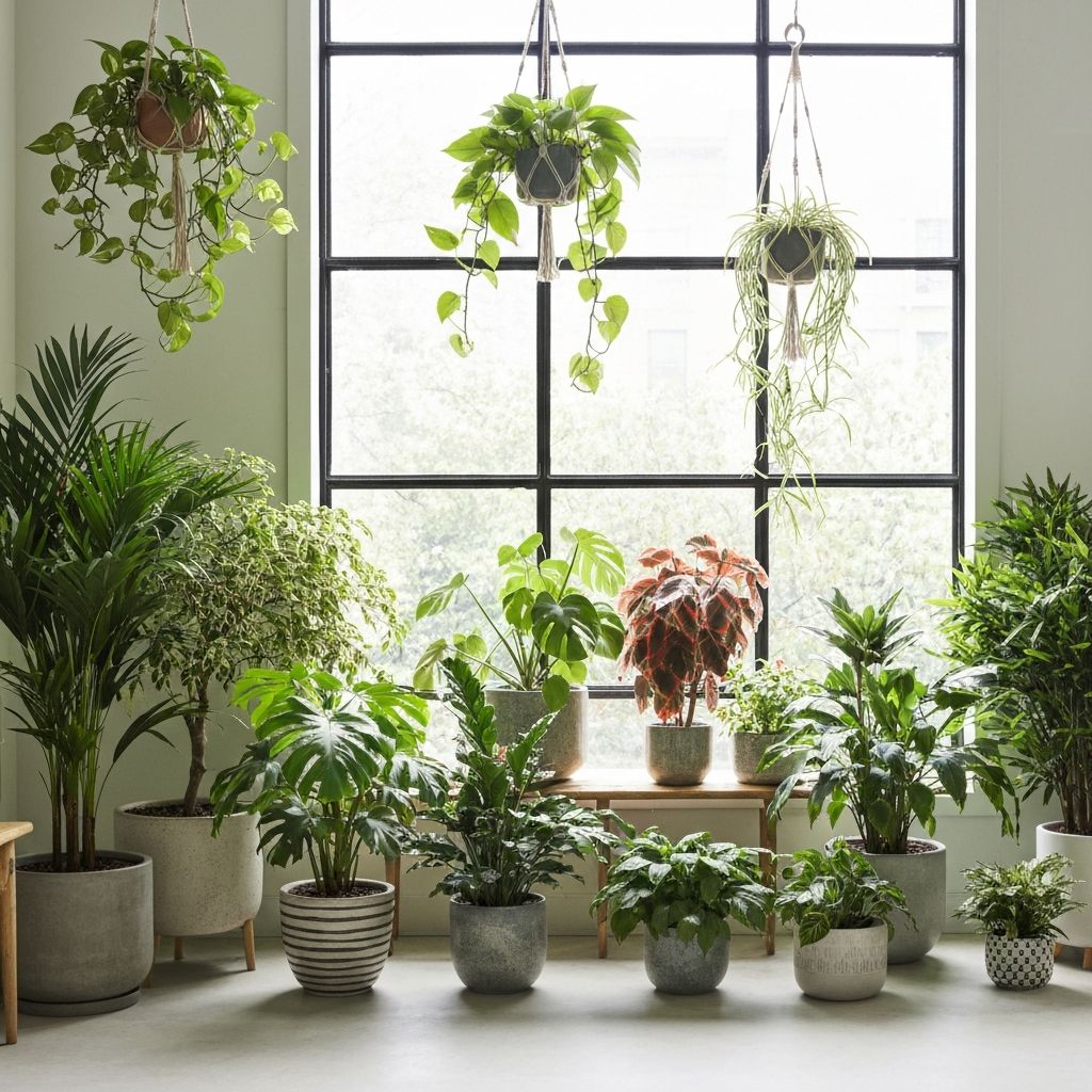 My plant corner is thriving! Three years of patience and they're finally all happy together.
